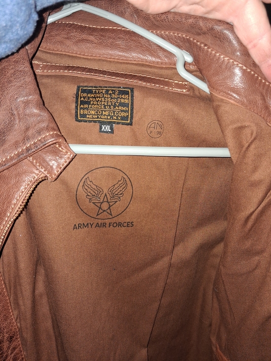 Bronco mfg Other - Bronco A-2 Style Men's Military Leather Jacket - Brown